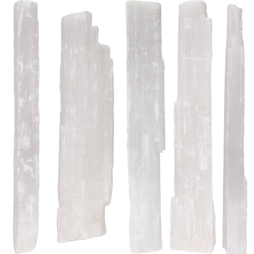 White Selenite Wands - Rough 14-15"
