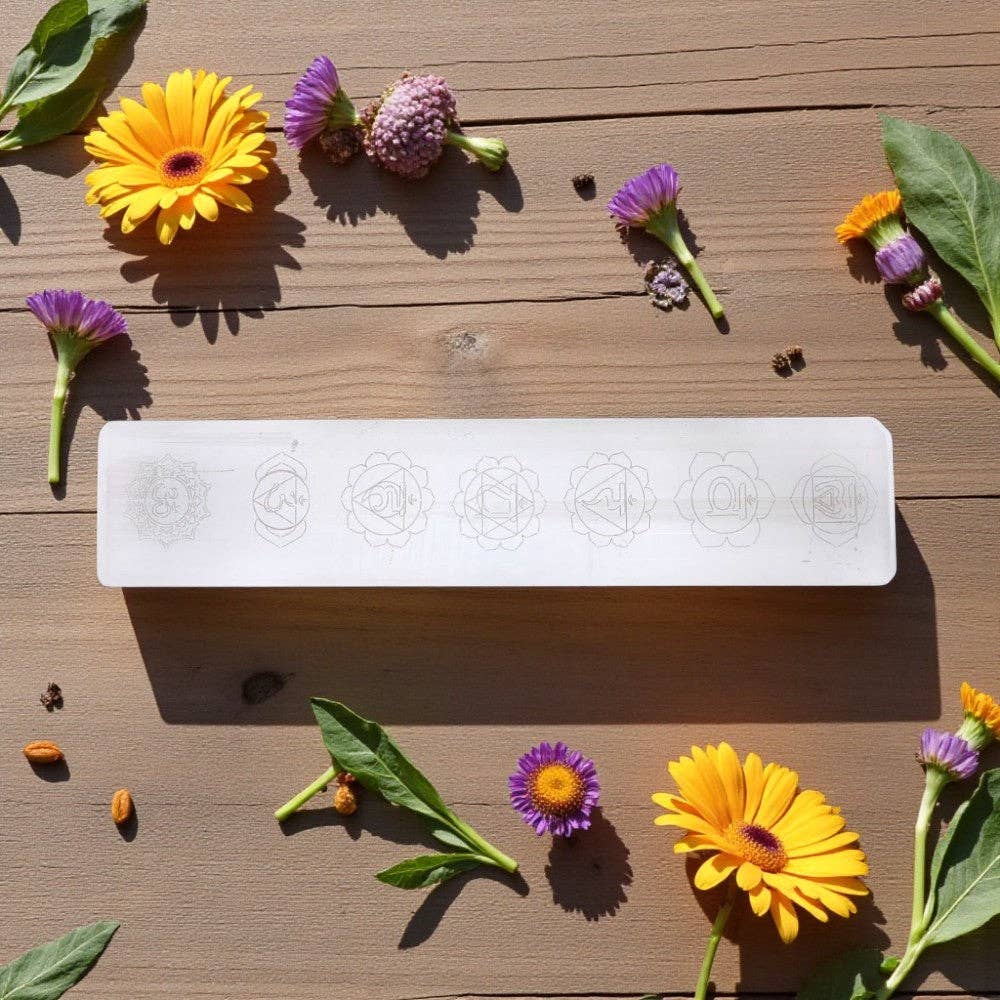Selenite - 7 Chakra Bar